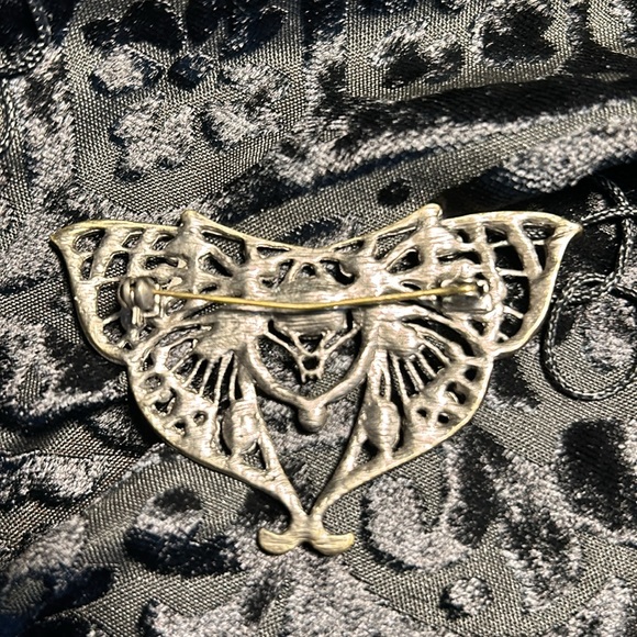 Austrian Crystal Butterfly Pin Brooche Papillon - Picture 4 of 5